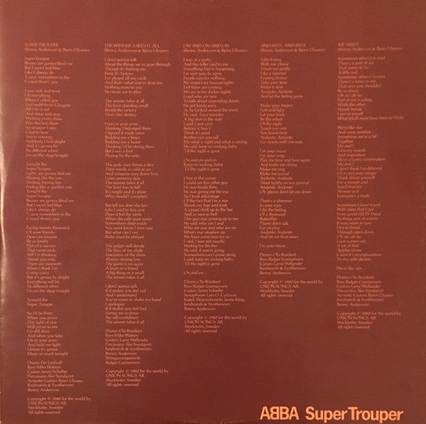 ABBA - Super Trouper - Vinyl LP, ALbum, Stereo, UK 1980 (USED VG+)