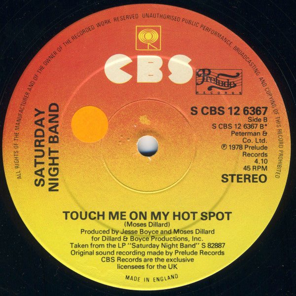 Saturday Night Band – Come On Dance, Dance - Vinyl 12", 45 RPM, Limited Edition, Stereo, UK 1978 (USED VG)