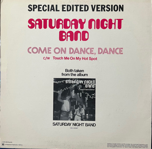 Saturday Night Band – Come On Dance, Dance - Vinyl 12", 45 RPM, Limited Edition, Stereo, UK 1978 (USED VG)