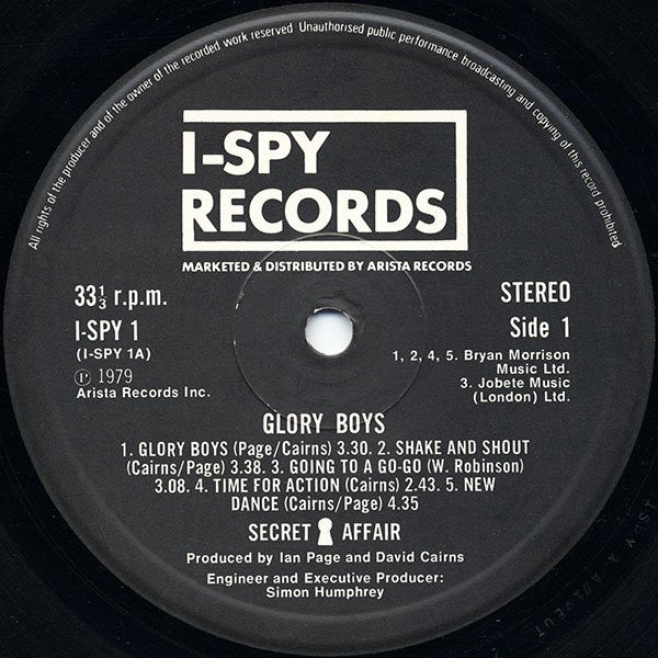 Secret Affair - Glory Boys - Vinyl LP, Album, UK 1979 (USED NM)