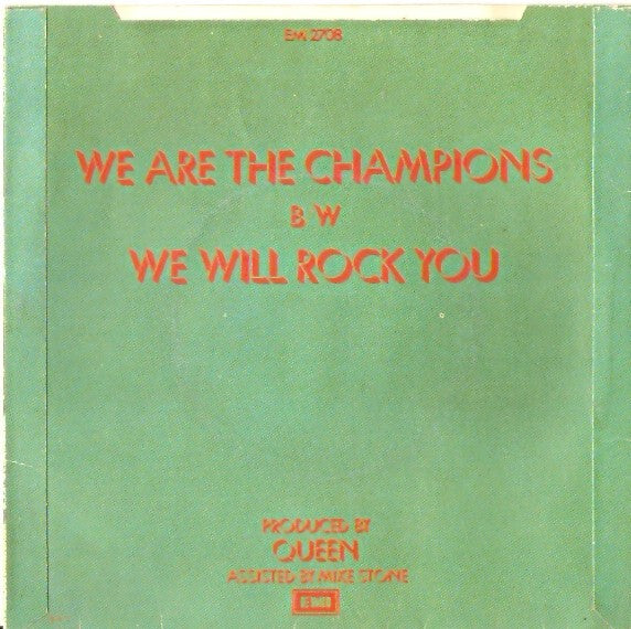 Queen ‎– We Are The Champions - Vinyl 7", 45 RPM, Single, UK 1977 (USED VG)