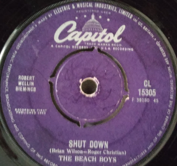 The Beach Boys ‎– Surfin' U.S.A. - Vinyl 7", Single, 45 RPM, Pushout Centre, UK 1963 (USED VG+)
