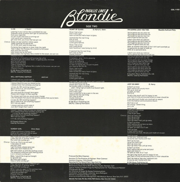 Blondie - Parallel Lines - Vinyl LP, Album, Stereo, UK 1978 (USED VG+)