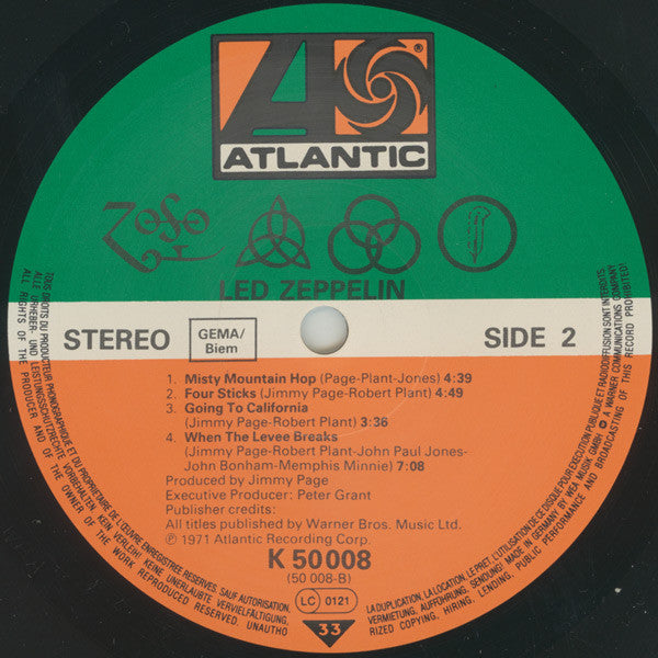 Led Zeppelin – Untitled - Vinyl LP, Album, Reissue, Stereo, Gatefold, Europe (USED VG+)