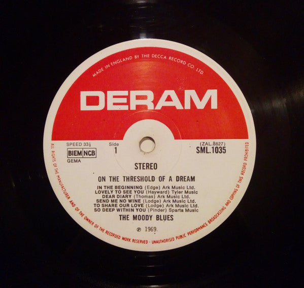 The Moody Blues ‎– On The Threshold Of A Dream - Vinyl LP, Album, Stereo, UK 1969 (USED VG)