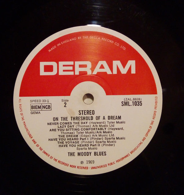 The Moody Blues ‎– On The Threshold Of A Dream - Vinyl LP, Album, Stereo, UK 1969 (USED VG)