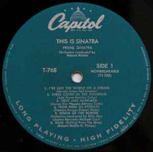 Frank Sinatra ‎– This Is Sinatra! - Vinyl LP, Album, Compilation, Repress, Mono, Turquoise label, US 1957 (USED VG)