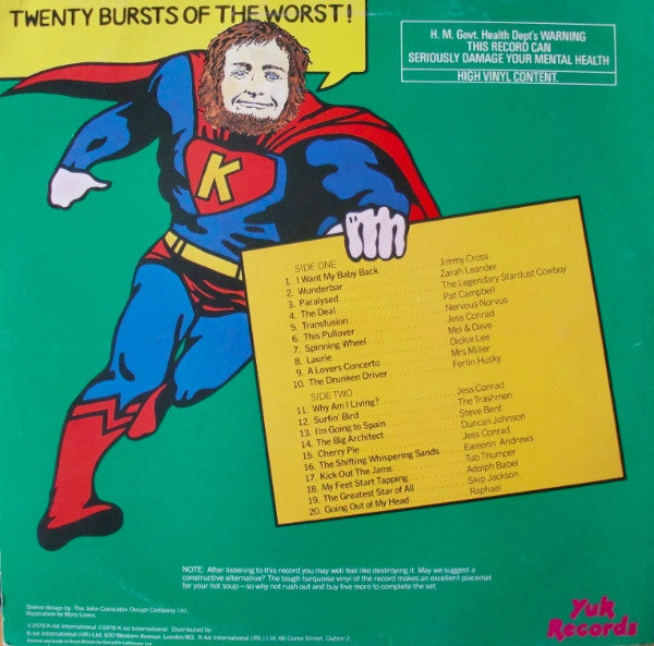 Kenny Everett ‎– The World's Worst Record Show - Vinyl LP, Compilation, Turquoise, UK 1978 (USED VG)