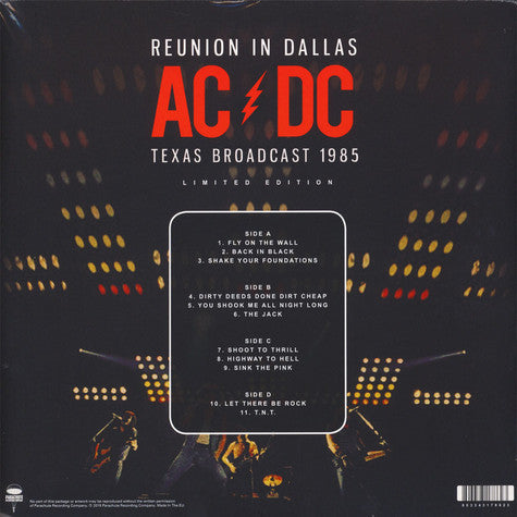 AC/DC - Reunion In Dallas, Texas Broadcast 1985 - 2 x Vinyl LP, Album, Limited Edition, 2019 (NEW SEALED)