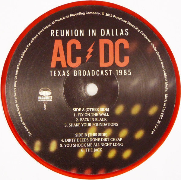 AC/DC - Reunion In Dallas, Texas Broadcast 1985 - 2 x Vinyl LP, Album, Limited Edition, 2019 (NEW SEALED)