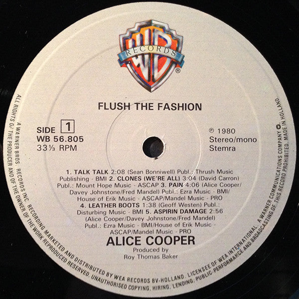 Alice Cooper - Flush The Fashion - Vinyl LP, Album, Stereo (USED VG+)