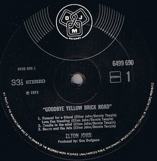 Elton John ‎– Goodbye Yellow Brick Road - 2 × Vinyl LP, Album, Trifold, 1973 (USED VG+)