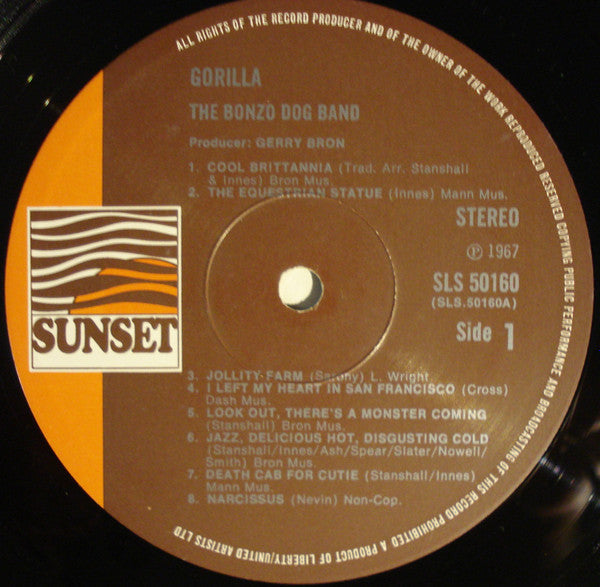 Bonzo Dog Band – Gorilla - Vinyl LP, Album, Reissue, UK 1970 (USED VG+)