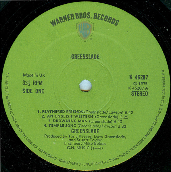 Greenslade ‎– Greenslade - Vinyl LP, Album, Stereo, UK 1973 (USED VG+)