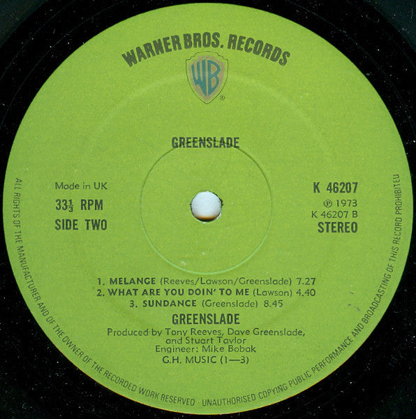 Greenslade ‎– Greenslade - Vinyl LP, Album, Stereo, UK 1973 (USED VG+)