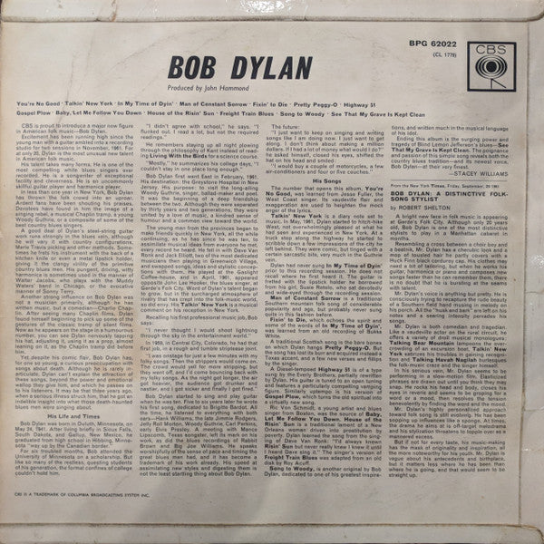 Bob Dylan ‎– Bob Dylan -  Vinyl LP, Album, Mono, UK 1962 (USED VG)