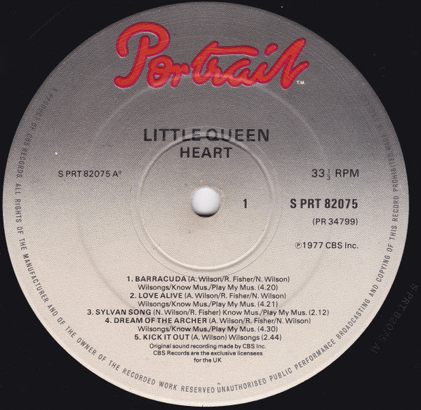 Heart ‎– Little Queen - Vinyl LP, Album, UK 1977 (USED VG+)