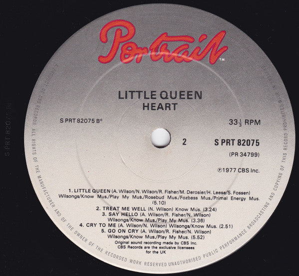 Heart ‎– Little Queen - Vinyl LP, Album, UK 1977 (USED VG+)