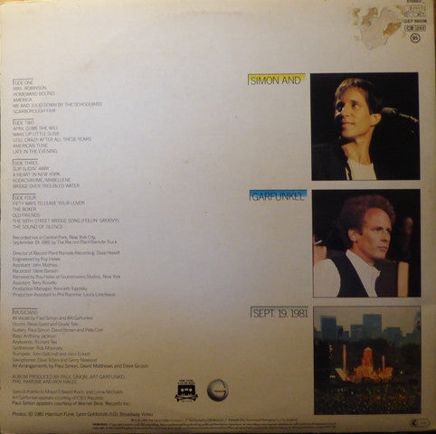 Simon & Garfunkel ‎- The Concert In Central Park - 2 × Vinyl LP, Album, UK 1982 (USED VG+)