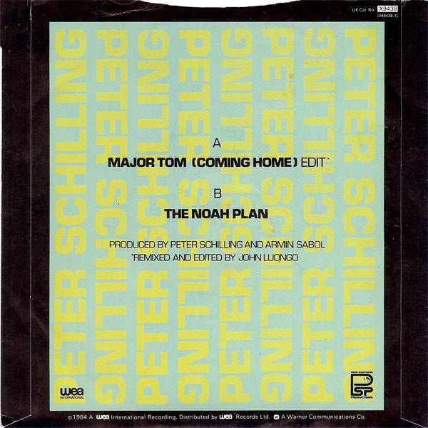 Peter Schilling ‎- Major Tom (Coming Home) - Vinyl, 7", 45 RPM, Single, Stereo, UK 1984 (USED VG+)