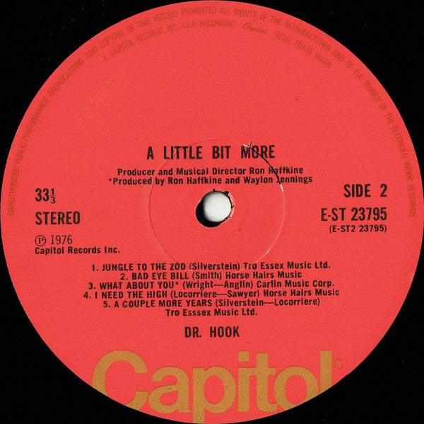 Dr. Hook – A Little Bit More - Vinyl LP, Album, Stereo, Orange Labels, UK 1976 (USED VG)