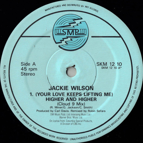 Jackie Wilson ‎– (Your Love Keeps Lifting Me) Higher And Higher - Vinyl 12", 45 RPM, Single, Stereo, UK 1987 (USED VG)