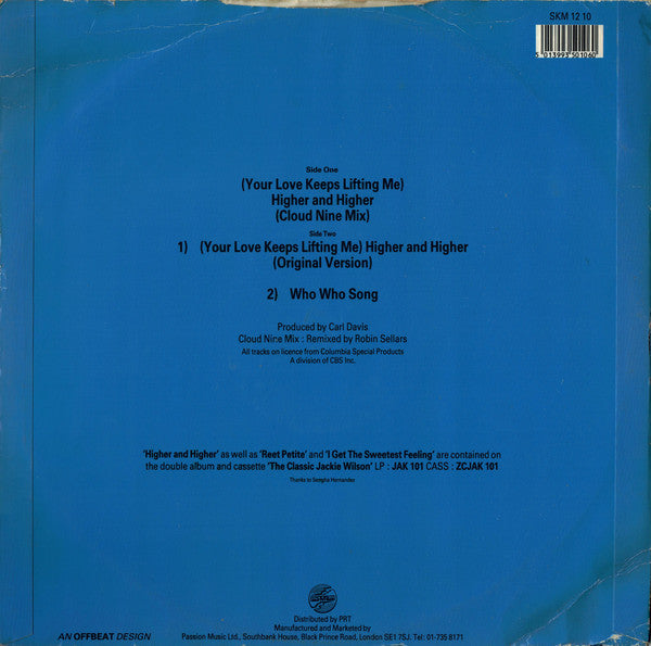 Jackie Wilson ‎– (Your Love Keeps Lifting Me) Higher And Higher - Vinyl 12", 45 RPM, Single, Stereo, UK 1987 (USED VG)