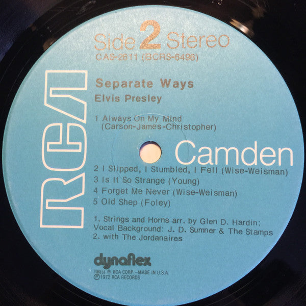 Elvis ‎– Separate Ways - Vinyl LP, Album, Compilation, Stereo, US 1972 (USED VG)