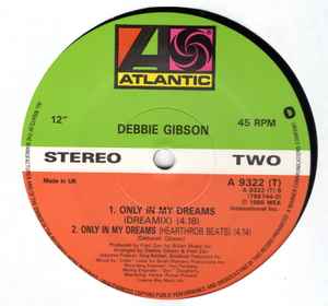 Debbie Gibson ‎– Only In My Dreams - Vinyl 12", 45 RPM, Stereo, UK 1986 (USED VG)