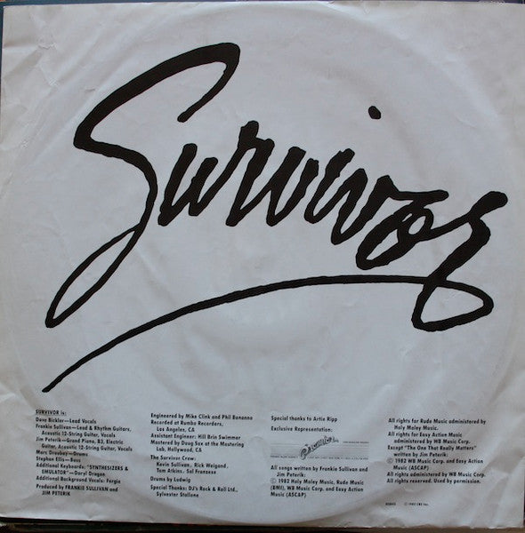 Survivor - Eye Of The Tiger - Vinyl LP, Album, Stereo, 1982 (USED VG+)