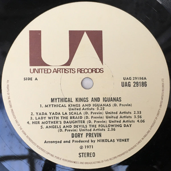 Dory Previn ‎– Mythical Kings And Iguanas - Vinyl LP, Album, UK 1971 (USED G+)