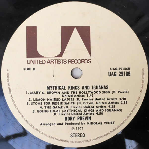 Dory Previn ‎– Mythical Kings And Iguanas - Vinyl LP, Album, UK 1971 (USED G+)