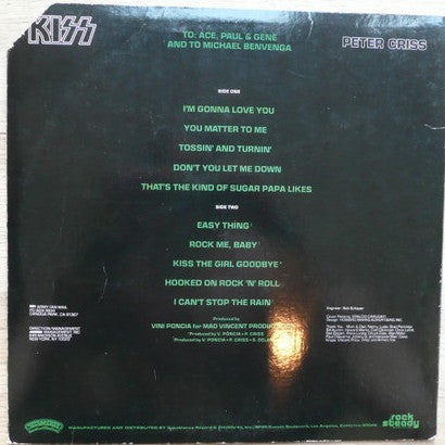 Kiss, Peter Criss ‎– Peter Criss - Vinyl LP, Album, Plastic Products Pressing, US 1978 (USED VG+)