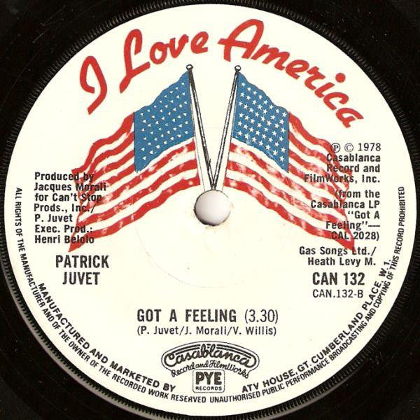 Patrick Juvet ‎– I Love America - Vinyl 7", 45 RPM, Single, UK 1978 (USED VG+)
