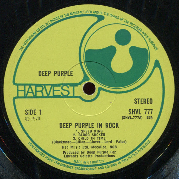 Deep Purple ‎– Deep Purple In Rock - Vinyl LP, Album, Repress, Gatefold, UK 1970 (USED VG)