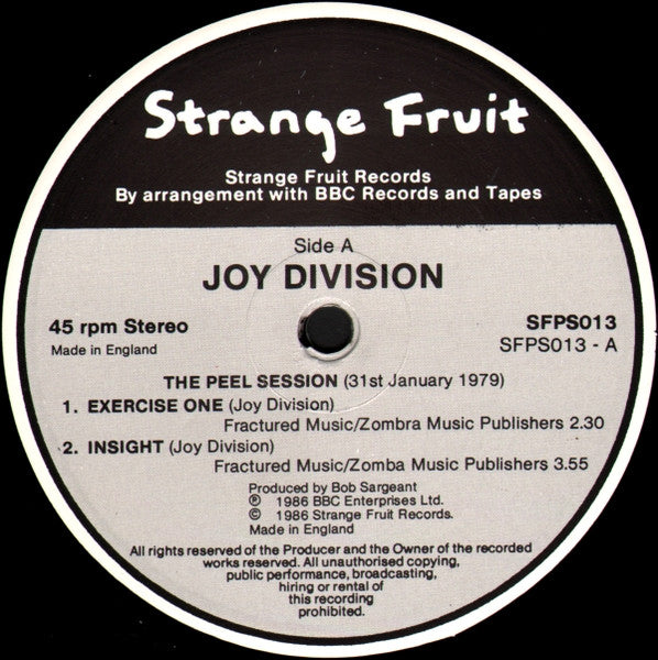 Joy Division – The Peel Sessions - Vinyl, 12", 45 RPM, EP, Textured Sleeve, UK 1986 (USED VG+)