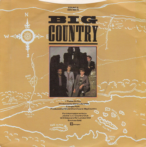 Big Country ‎- Fields Of Fire - Vinyl 7", 45 RPM, Single, Silver Injection Labels, UK 1983 (USED VG+)