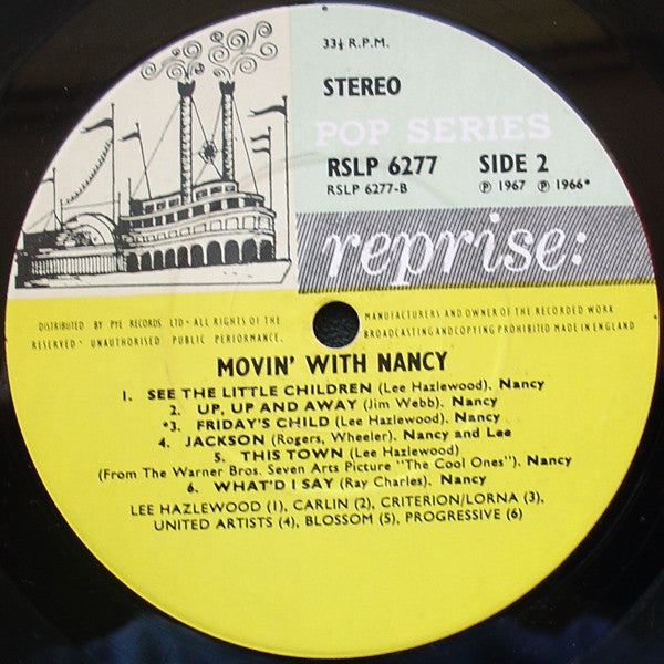 Nancy Sinatra ‎- Movin' With Nancy - Vinyl LP, Album, Stereo, UK 1967 (USED VG)
