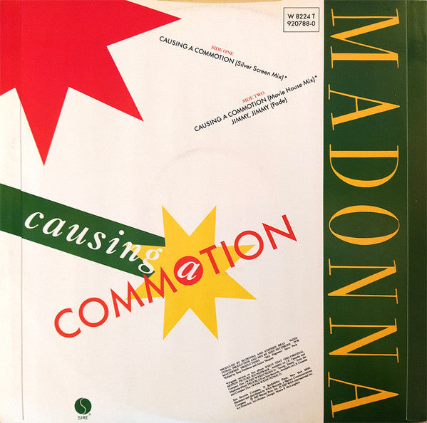 Madonna ‎– Causing A Commotion - Vinyl 12", 45 RPM, Single, Stereo, UK 1987 (USED VG)