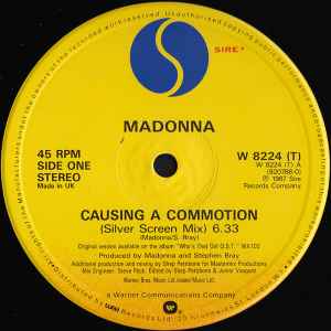 Madonna ‎– Causing A Commotion - Vinyl 12", 45 RPM, Single, Stereo, UK 1987 (USED VG)