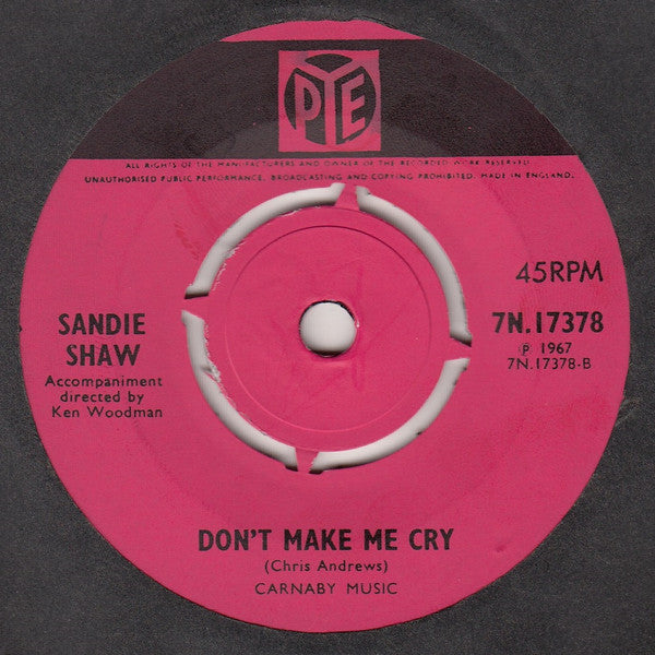 Sandie Shaw ‎- You've Not Changed - Vinyl 7", Single, 45 RPM, UK 1967 (USED VG+)