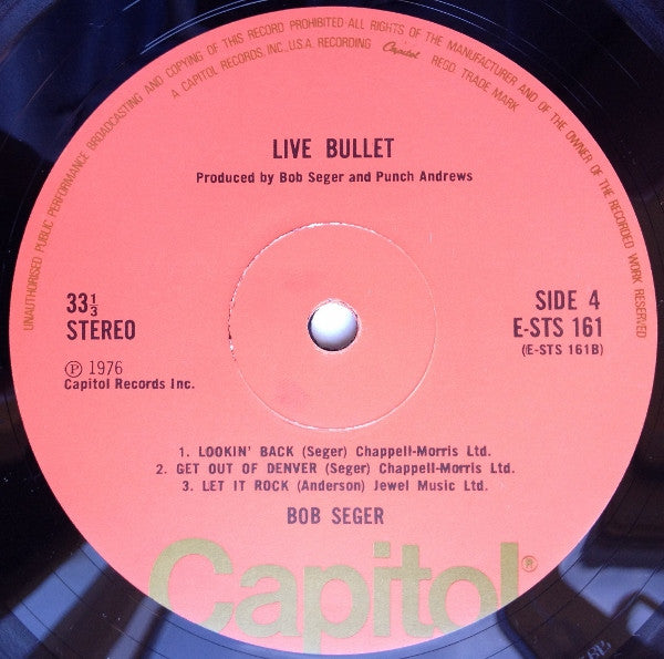 Bob Seger & The Silver Bullet Band – 'Live' Bullet -  2 x Vinyl LP, Album, UK 1976 (USED VG)
