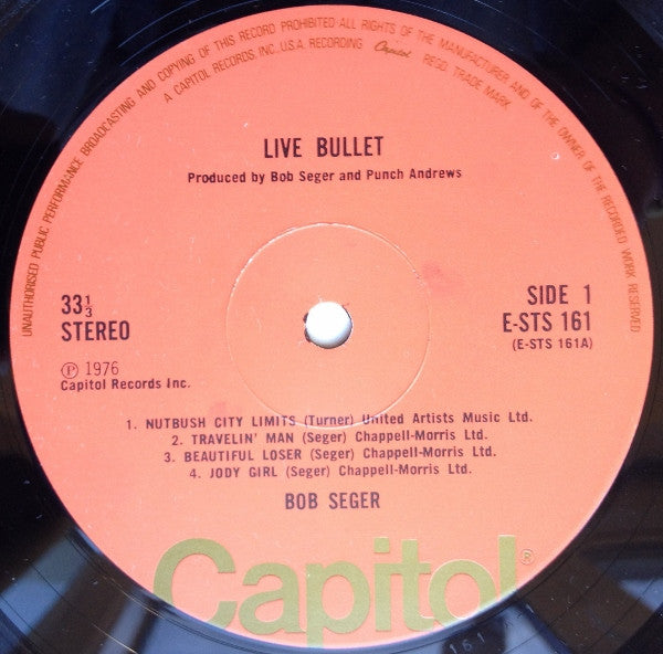 Bob Seger & The Silver Bullet Band – 'Live' Bullet -  2 x Vinyl LP, Album, UK 1976 (USED VG)