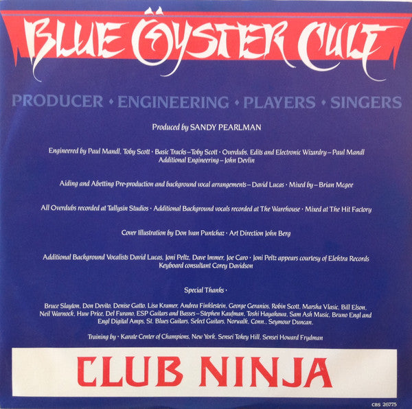 Blue Öyster Cult - Club Ninja - Vinyl LP, Album, Stereo, 1985 (USED VG+)