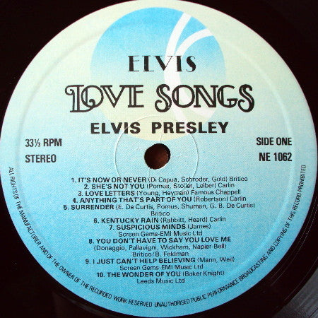 Elvis Presley ‎– Elvis Love Songs (20 Original Songs) - Vinyl LP, Compilation, UK 1979 (USED VG)