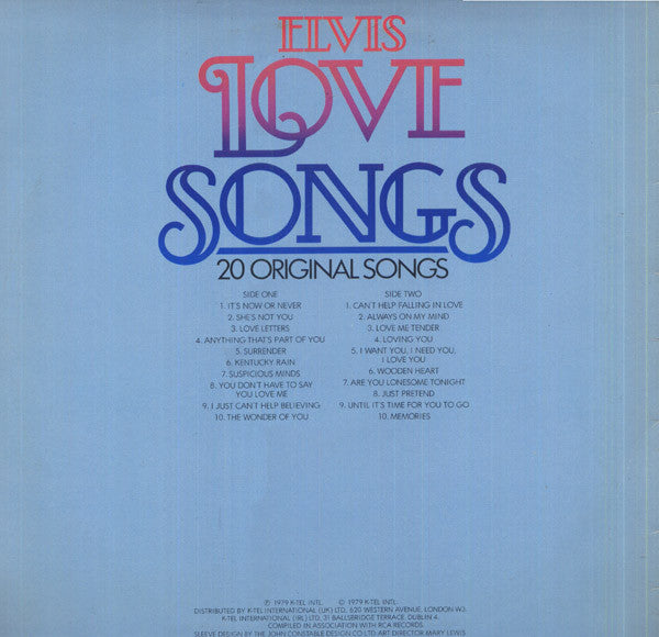 Elvis Presley ‎– Elvis Love Songs (20 Original Songs) - Vinyl LP, Compilation, UK 1979 (USED VG)