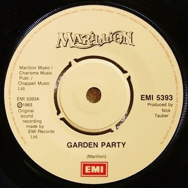 Marillion ‎– Garden Party (The Great Cucumber Massacre) - Vinyl 7", 45 RPM, Single, UK 1983 (USED VG+)