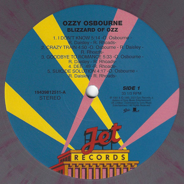 Ozzy Osbourne – Blizzard Of Ozz - Vinyl LP, Album, Reissue, Stereo, Silver w/ Red Swirls, Europe 2021 (NEW SEALED)
