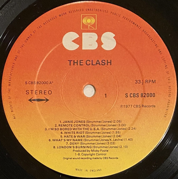 The Clash – The Clash - Vinyl LP, Album, Stereo, UK 1977 (USED VG)