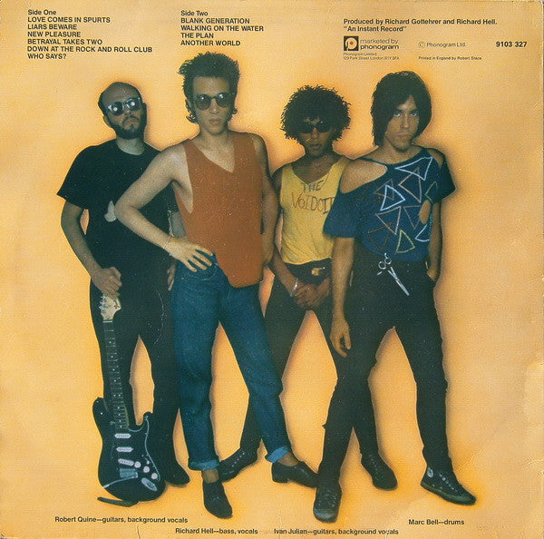 Richard Hell And The Voidoids ‎– Blank Generation - Vinyl LP, Album, UK 1977 (USED VG+)